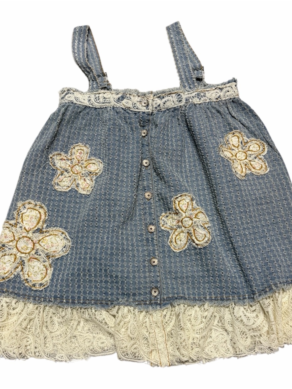 Pol Blue Crochet Lace Trim Tank Dress - Picture 5 of 8